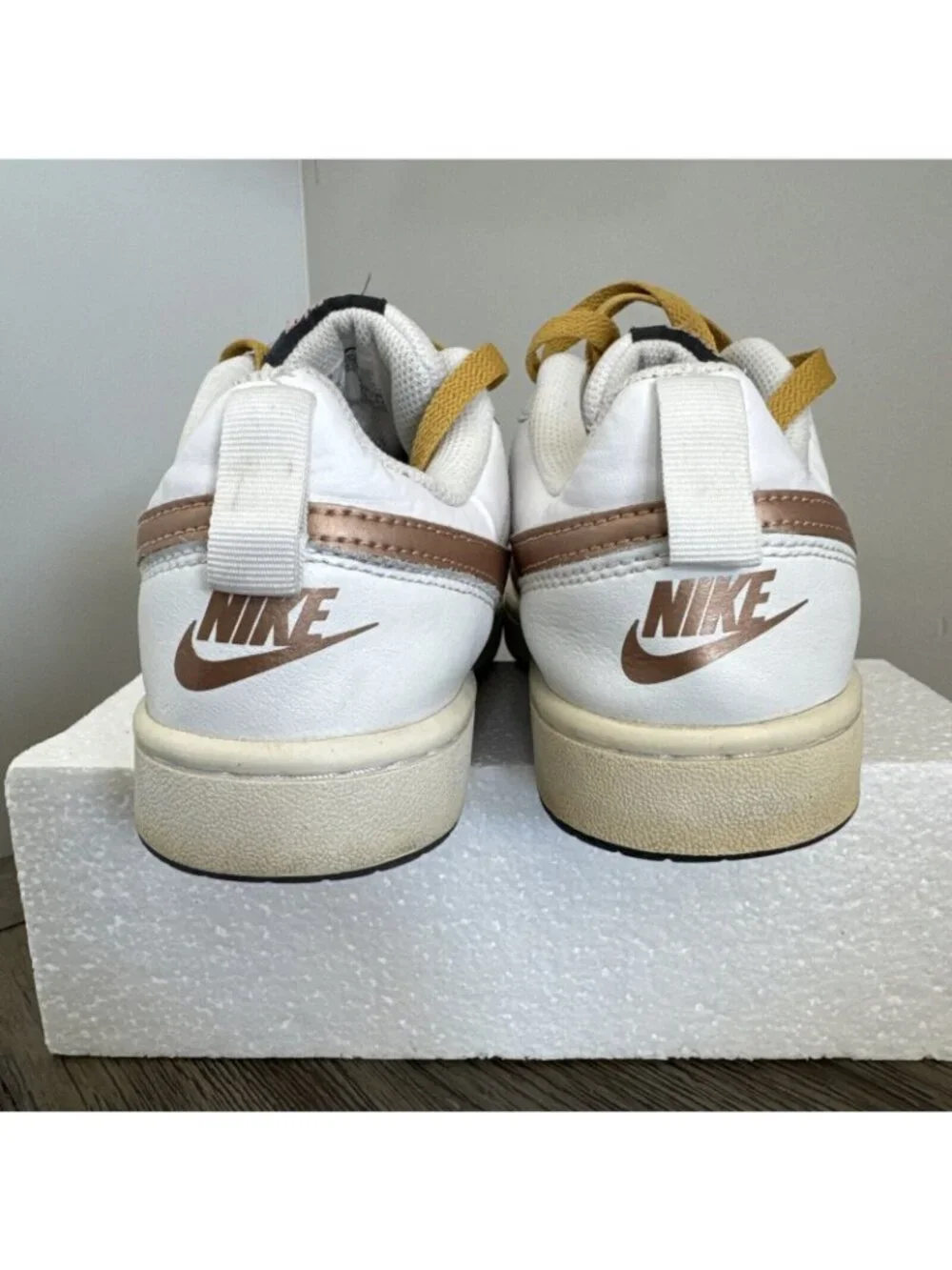 Nike Youth Court Borough Low 2 Shoes White Bronze Yellow US 5Y BQ5448-116